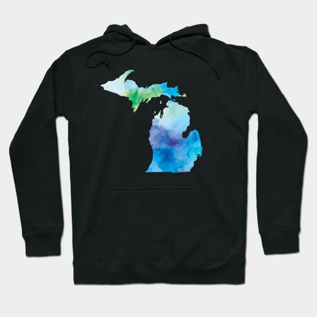 Michigan Watercolor Hoodie by UnderwaterSky